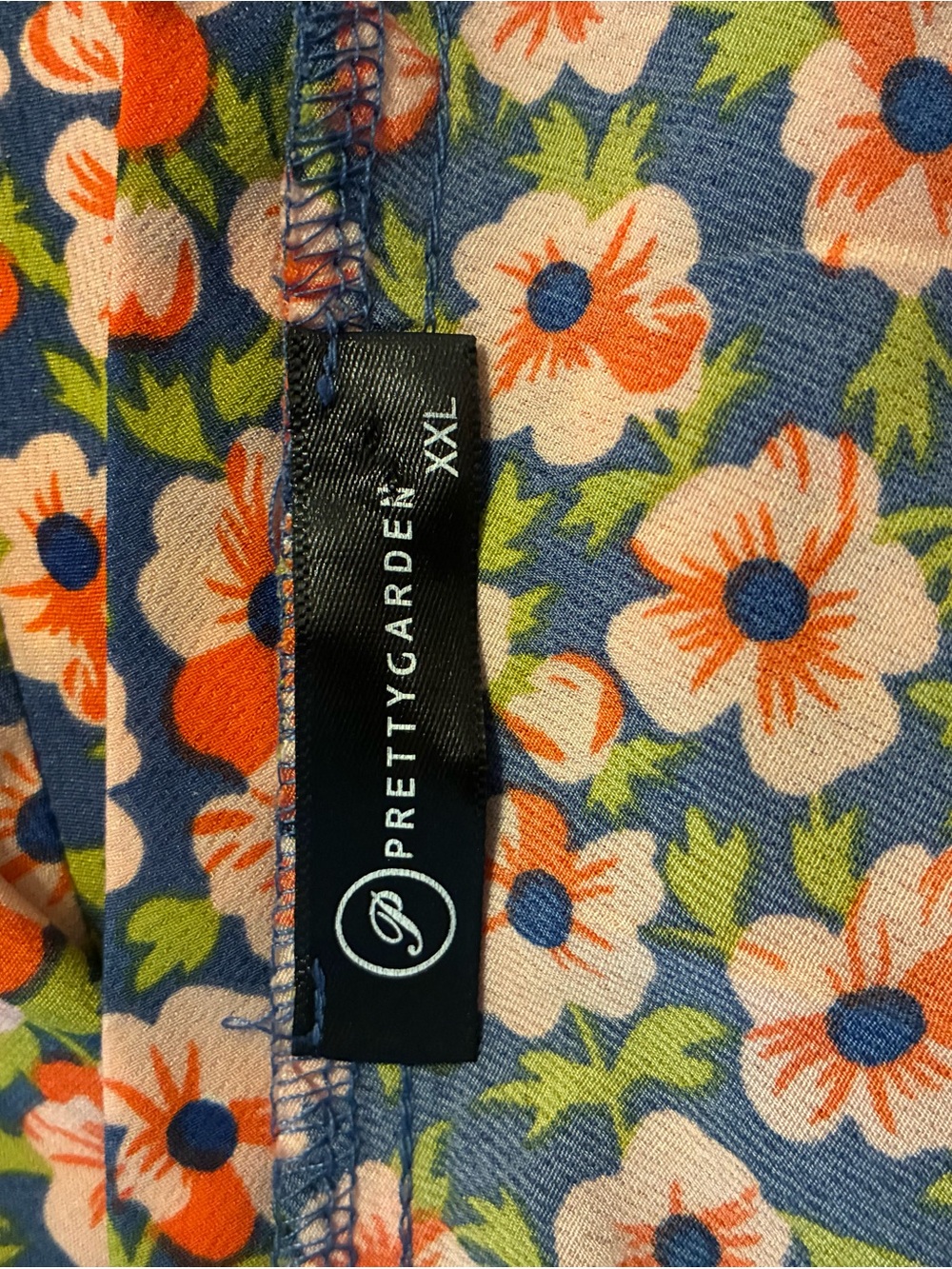 PRETTYGARDEN Floral Midi Dress in Blue and Orange